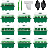 Herefun Bandejas para Semilleros con Agujero- Semilleros de Germinacion Mini Invernadero- Bandejas de Cultivo con…